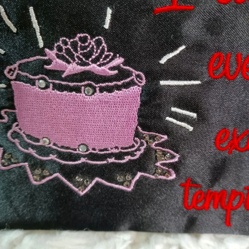 Two's Company Small Pouch, Black/ Red/ Multi colors